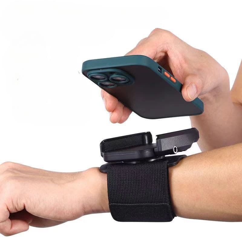 Suporte giratório para celular de pulso, bolsa esportiva para celular de corrida, pulseira para navegação e entregas.