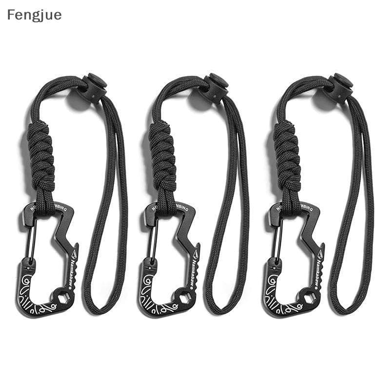 Fengjue Multifuncional Gancho Mosquetão Com Paracord Chaveiro Corda Anti-Perda Para Acampamento Ao Ar Livre Caminhadas E