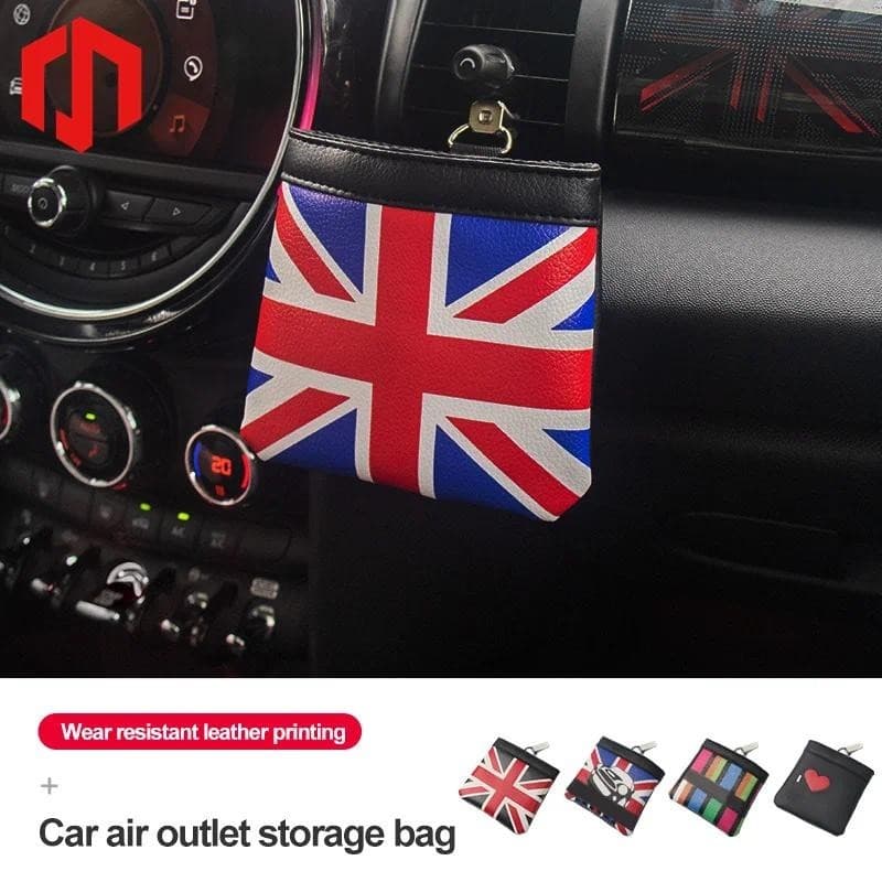 Bolsa De Armazenamento De Saída De Ar Do Carro Para Mini Cooper Countryman Clubman Couro PU Acessórios Interiores Pendur