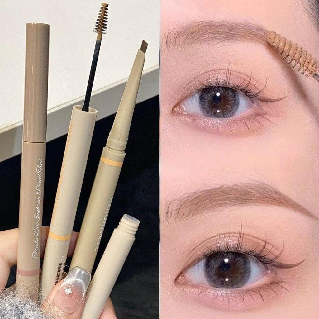 Zhao Lusi Mesmo Estilo Nuvem Lápis de Sobrancelha de Duas Cabeças Tingimento Creme de Sobrancelha Dois em Um Segurando M