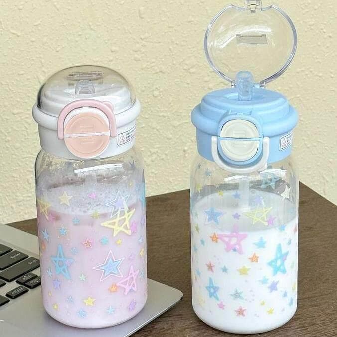 Copo de água simples menina com canudo de alto valor verão estudante portátil duplo copo bebendo menina 2026 novo estilo