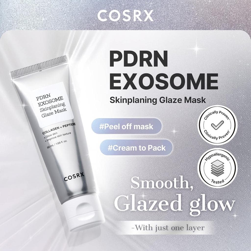 COSRXPDRNEXOSOMEGlazeWrappingMaskwithSALMONDNAPDRN, +123% Hidratação, Brilho Instantâneo, Máscara Noturna de Fácil Remoç