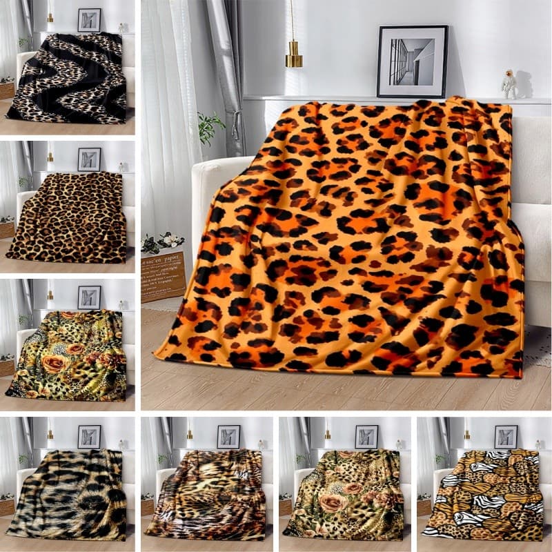 Cobertor Personalizado Com Estampa De Leopardo , Flanela Macia , Leve , Dobrável , Presente Para Sofá , Cochilo