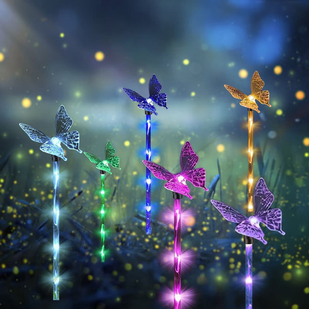Luz Solar ao ar livre borboleta luz jardim à prova dwaterproof água decorativa gramado atmosfera luz IP66 à prova dip66