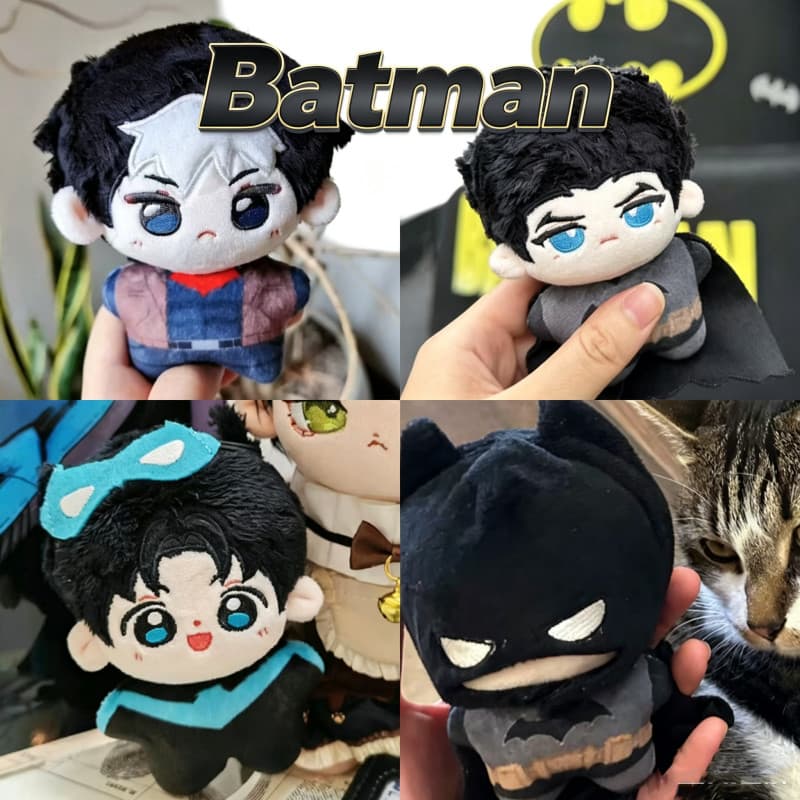 Boneco de Algodão do Batman 10cm, Brinquedo de Pelúcia do Nightwing Dick Grayson Red Hood, Boneco Mini Fofo e Macio, Pre