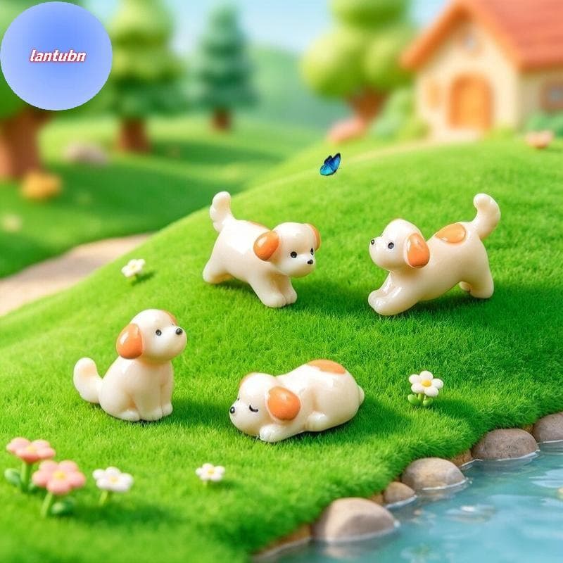 LANTUBN 4 Peças Enfeites Em Miniatura Para Cachorro Dormindo , Estatuetas De Resina Ecológicas Painel De Carro , Decoraç