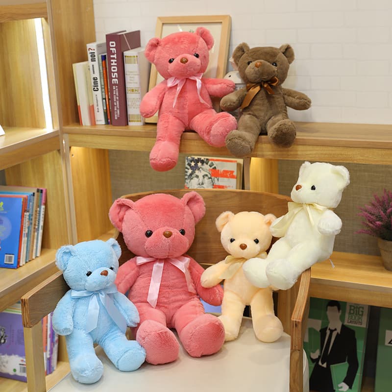 Cor fita urso de pelúcia boneca agarrar boneca brinquedo de pelúcia boneca pequeno urso garra máquina boneca