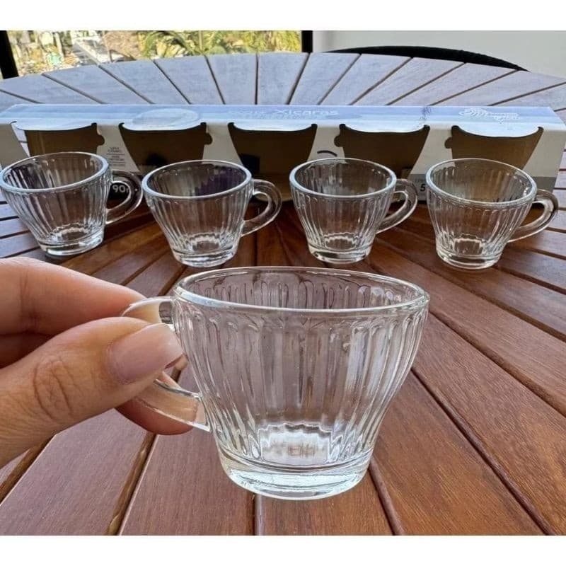 Conjunto com 5 Xícaras 90ml – Café Expresso – Xícaras Pequenas – Cozinha e Servir