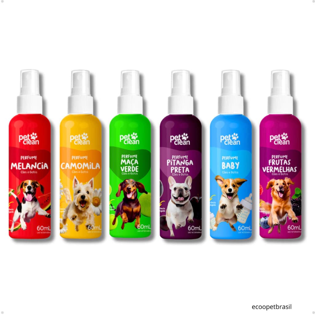 Perfume Colônia Pet Shop para Cachorro e Gato Linha Fragrâncias 60ml Vários Aromas - Pet Clean