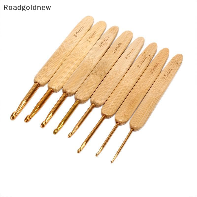 RGN 8x Conjunto De Ganchos De Crochê De Bambu Agulhas Alça De Tricô Ferramentas De Costura De Fio NW