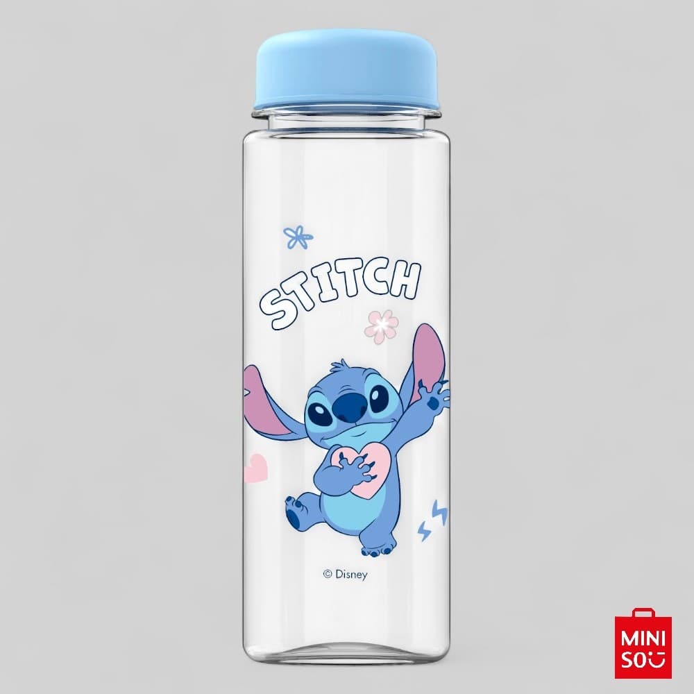 Garrafa Disney Stitch 500ml Plástica com Tampa de Rosquear – Leve e Resistente