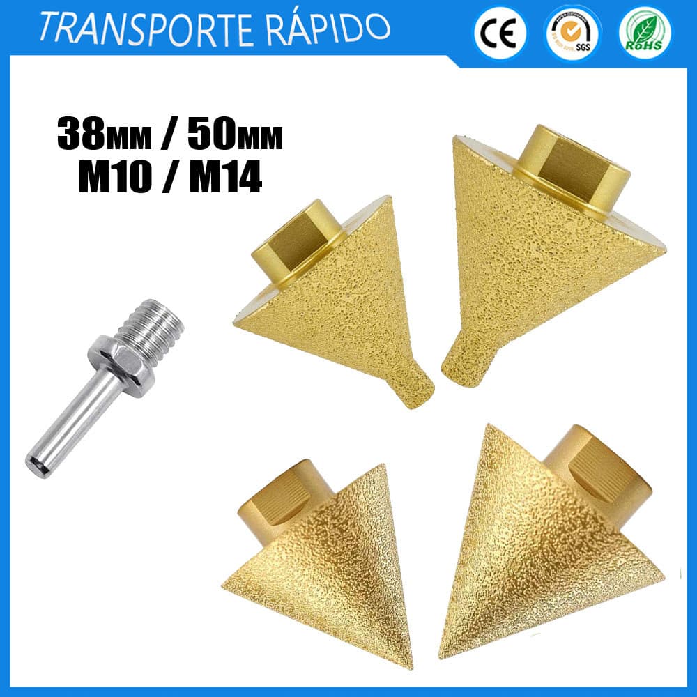 Broca De Chanfro Cônica Diamantada 50mm 38mm Para Esmerilhadeira M10/M14