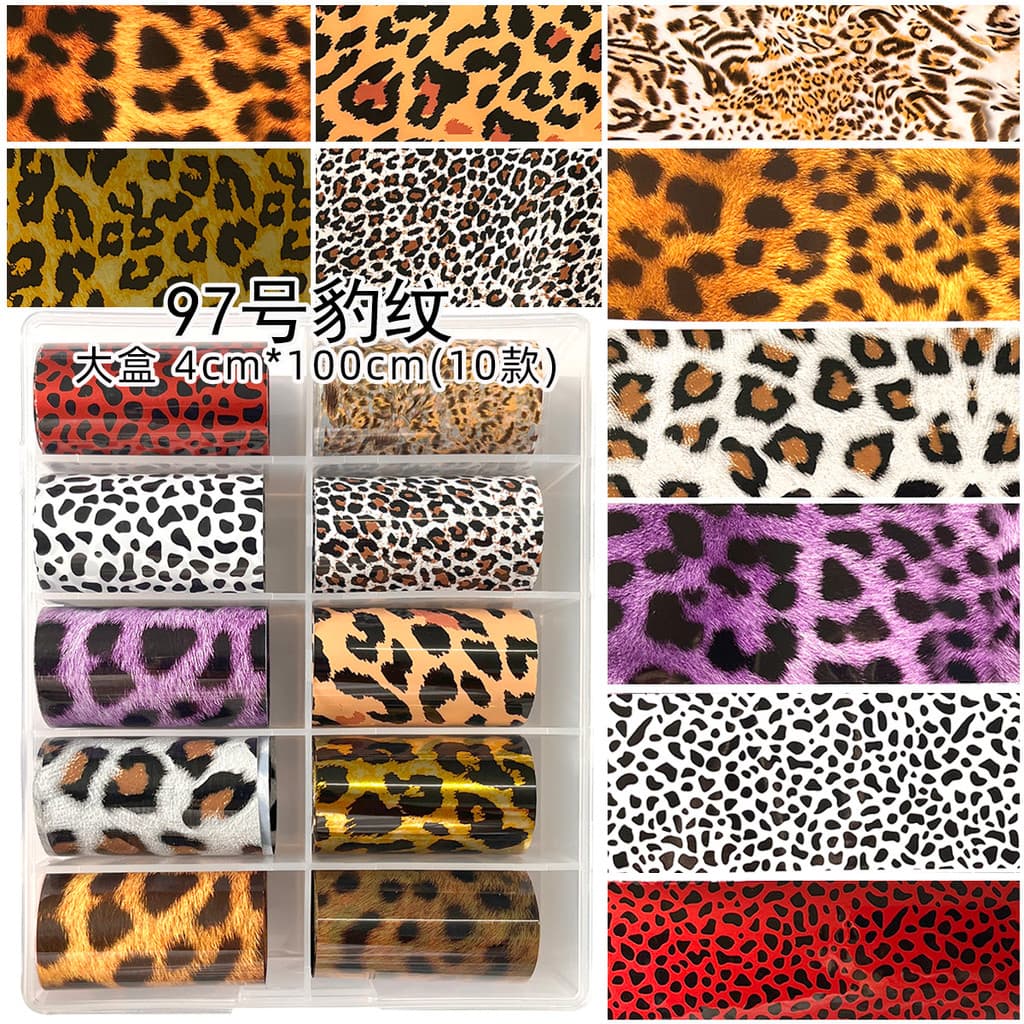 Manicure céu estrelado papel âmbar leopardo impressão venda quente caramelo cobra padrão papel de transferência translúc