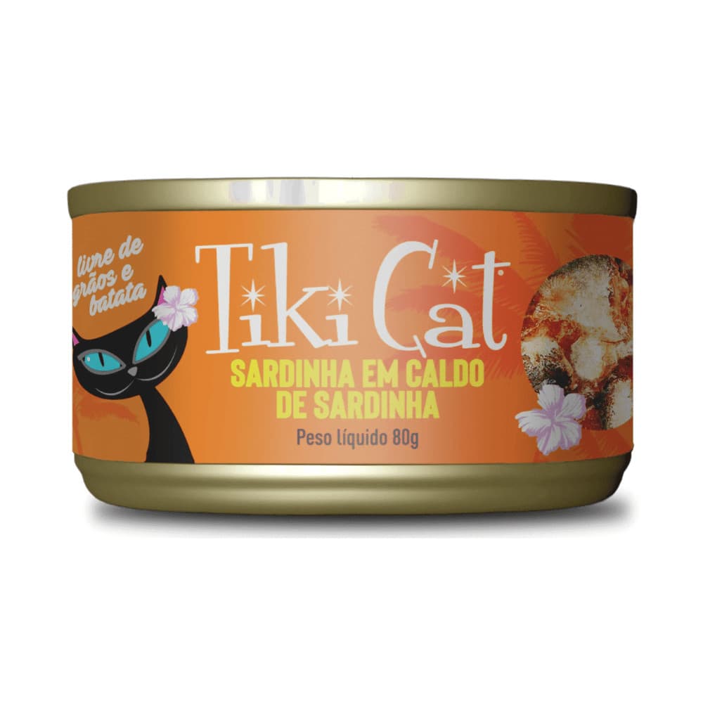 Alimento Úmido Tiki Cat Grill Sabor Sardinha em Caldo de Sardinha 80g