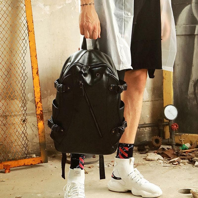 Mochila masculina bolsa de textura de couro genuíno mochila masculina moda Casual à prova dwaterproof água carregamento