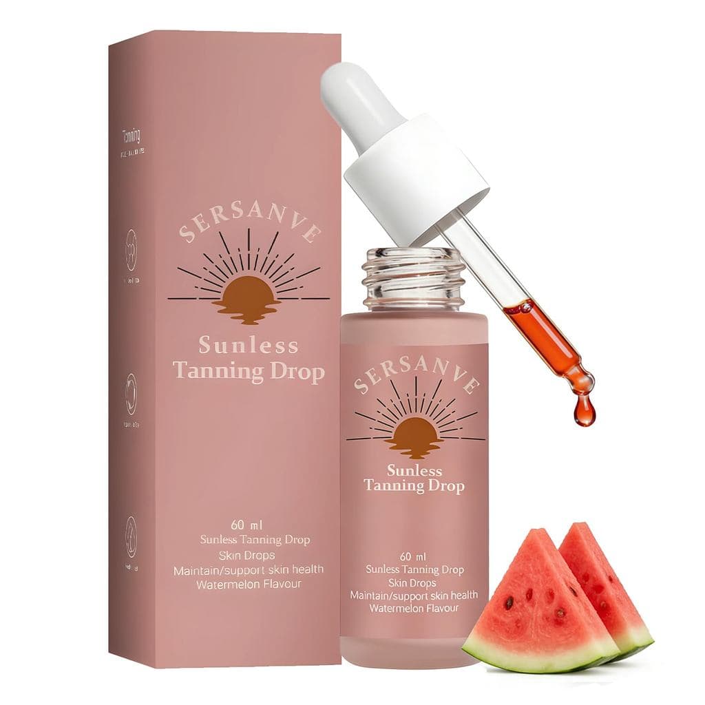 Gotas Bronzeadoras para Beber |   Gotas de Bronzeamento Sem Sol para um Brilho Natural Bronzeado |   Vegano, Sabor Melan