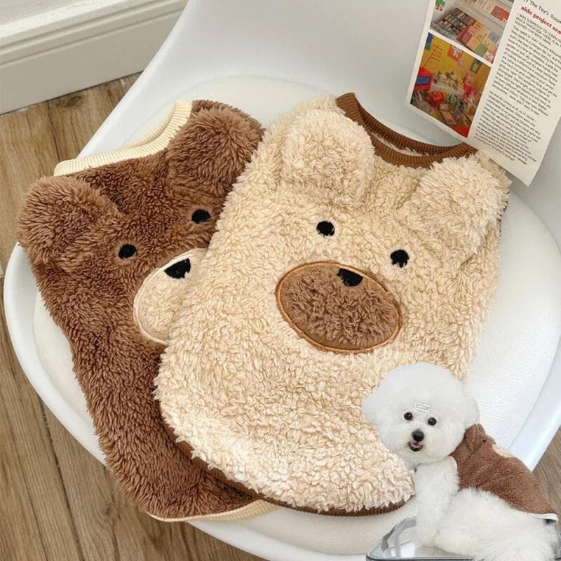 1.5-11.5kg Winter Dog Clothing Soft Plush Teddy Bear Sweater Vest Warmth Pets Cute Clothes Teddy Schnauzer Clothes Puppy