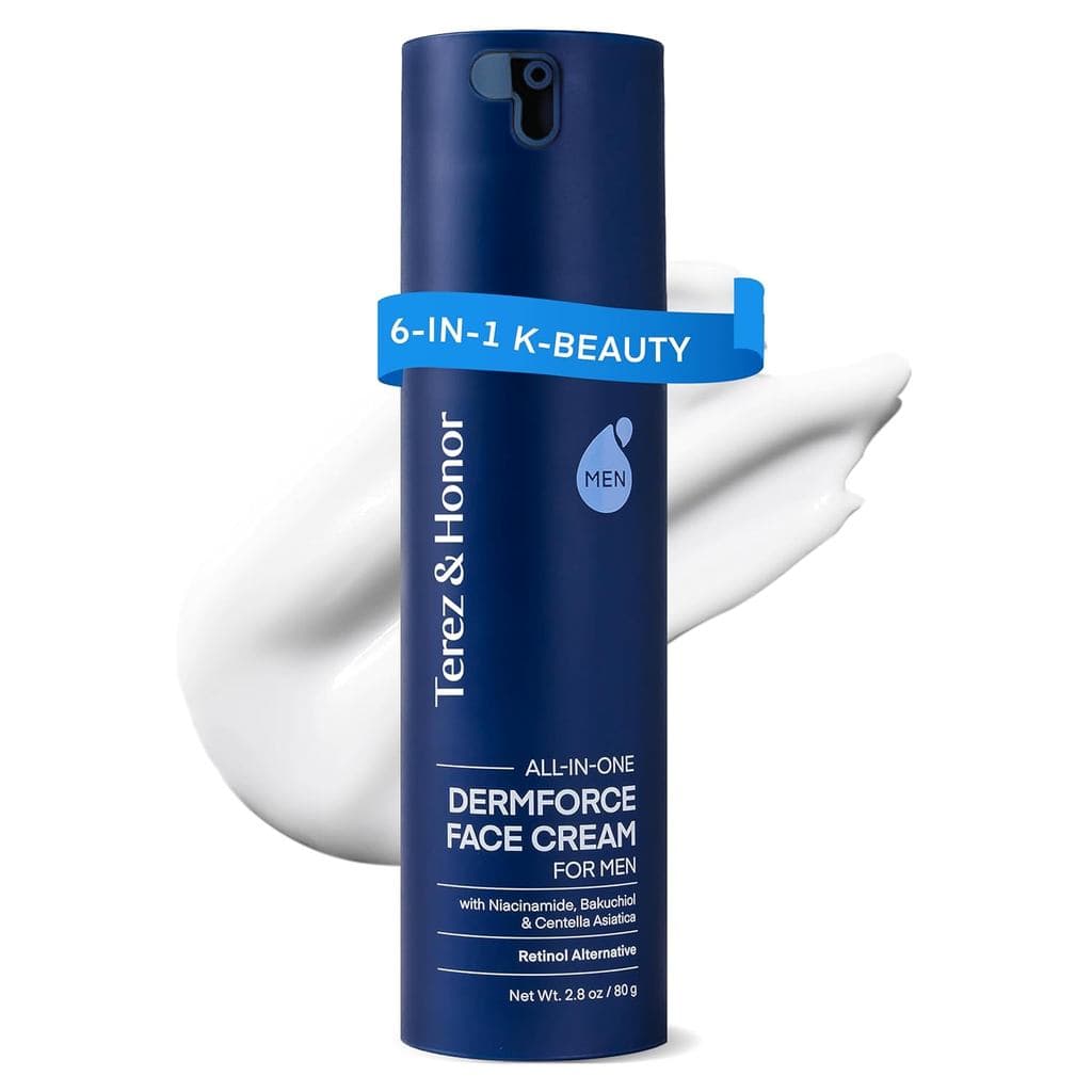 TEREZ&HONOR Creme Facial 6 em 1 para Homens: Hidratante Coreano Antienvelhecimento com Niacinamida, Bakuchiol e Cafeína