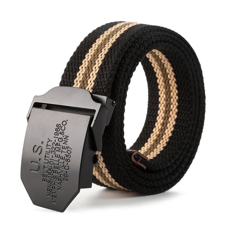 Cinto de lona masculino fivela automática trançado calças cinto jovens estudantes Casual cinto de lona fabricante pronto