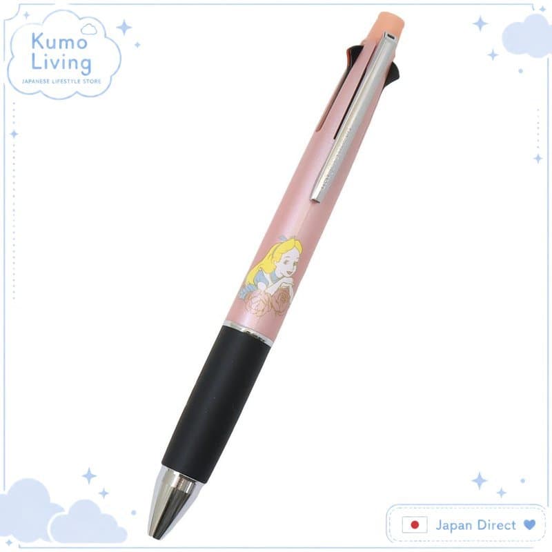 Caneta Esferográfica e Lapiseira Jetstream de 4 Cores - Disney Alice no País das Maravilhas / Importada do Japão