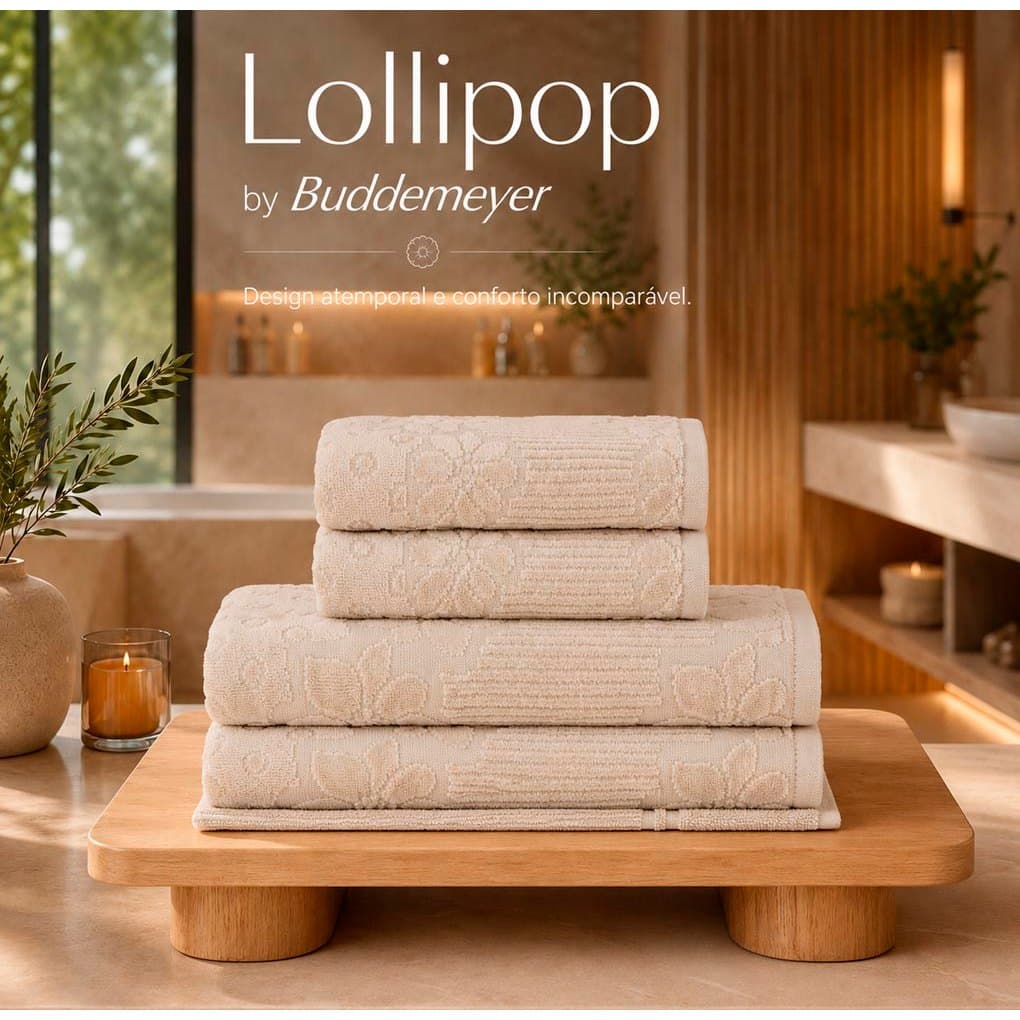 Kit Toalha Lollipop 5 Pçs-2 Banho Gigante 2 Rosto e Piso - Buddemeyer