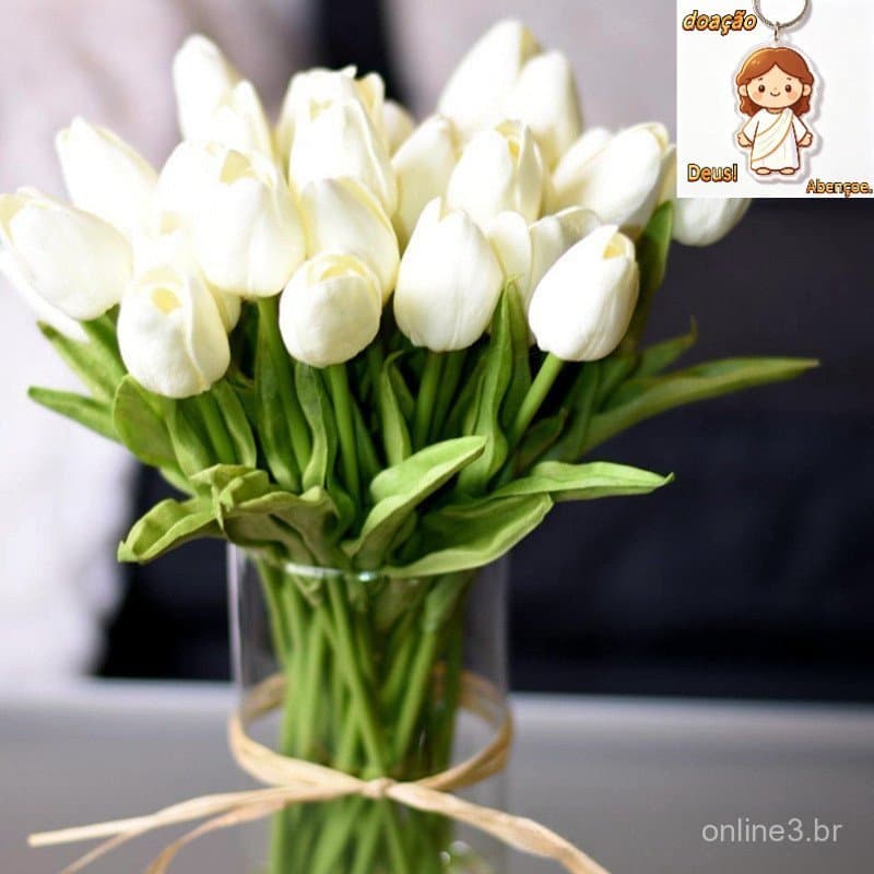 10PCS Tulipa Artificial Flor De Toque Real Bouquet Falsas Flores Para Decoração De Casamento Jardim Doméstico