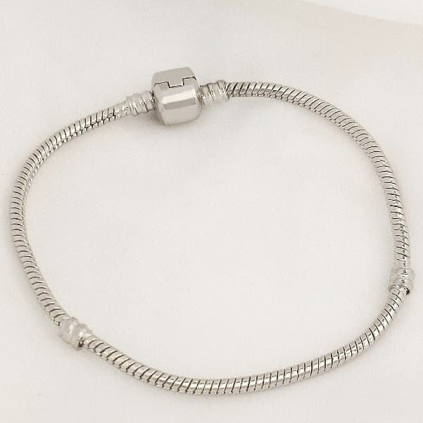 Pulseira DIY de corrente de osso de cobra com desenho animado, banhada a prata, corrente macia, joia feminina