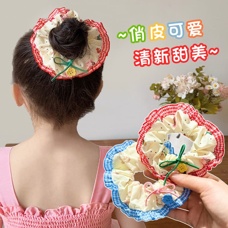 Estilo coreano novo estilo laço bola cabeça gravata rabo de cavalo Scrunchy anel de cabelo menina fresco bonito cocar cr