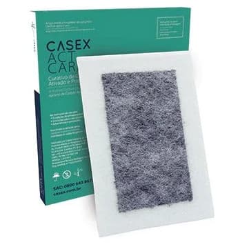 Curativo de Carvão Ativado e Prata 6,5cm X 9,5cm Casex