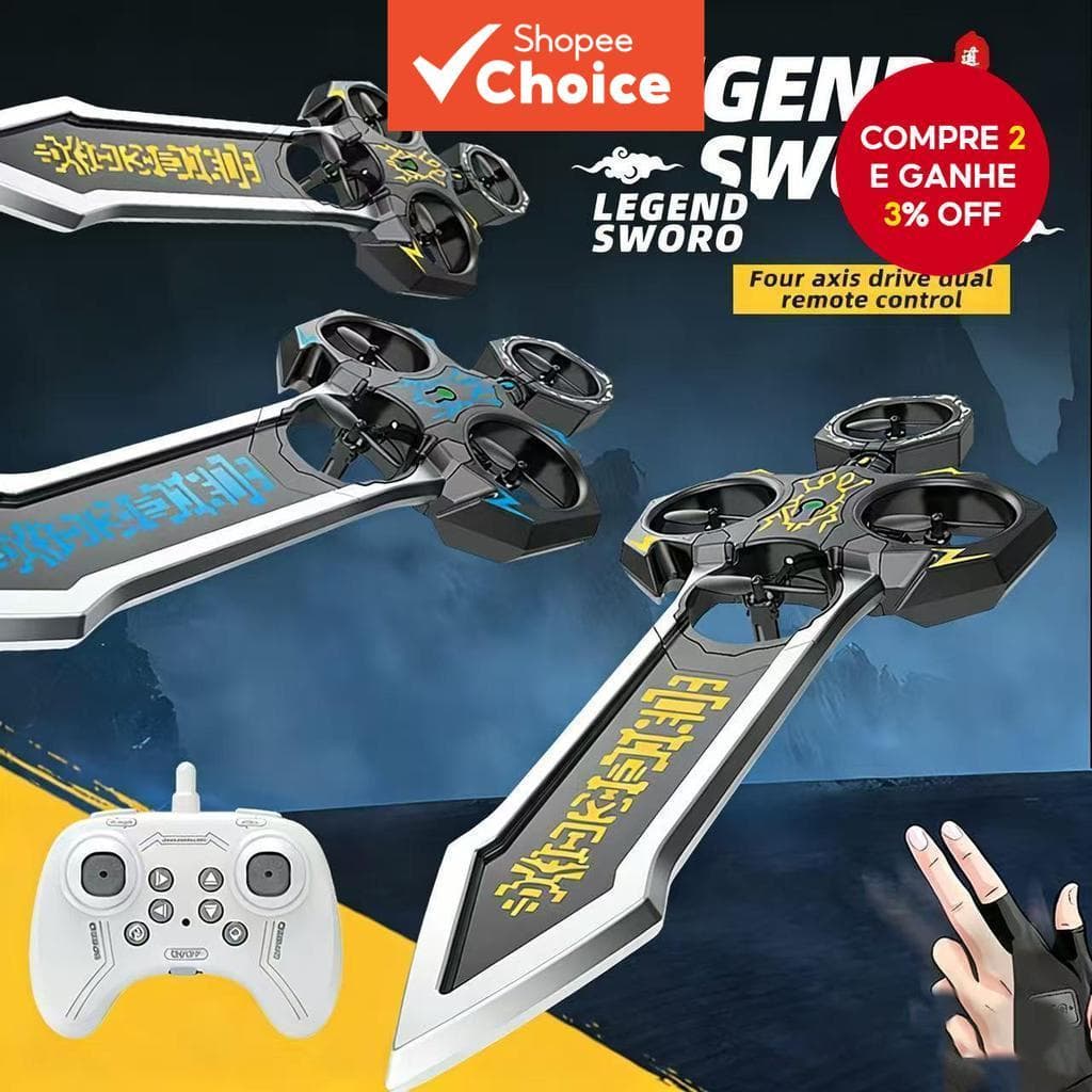 Espada Voadora Drone Aeronave De Controle Remoto Brinquedo Interativo Sensorial Modelo De Vôo Presente Ao Ar Livre Para