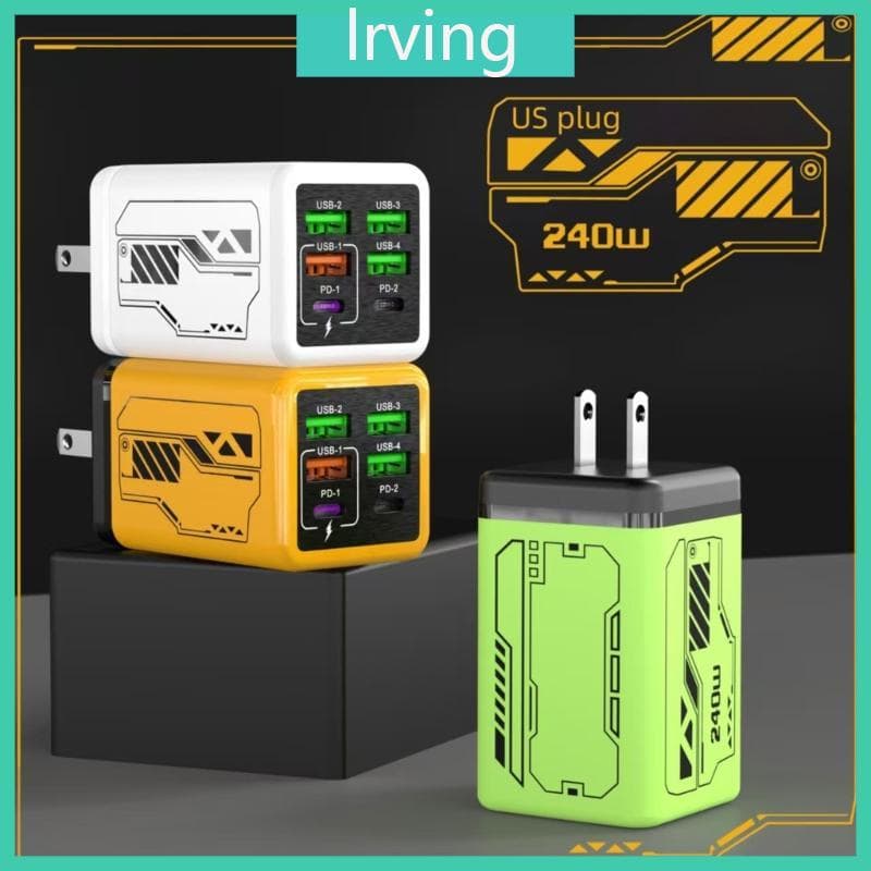 Carregador Flexível LRVI 240 W 4 USB E 2 Saídas Entrega Energia Funciona Dispositivos Diferentes Uma