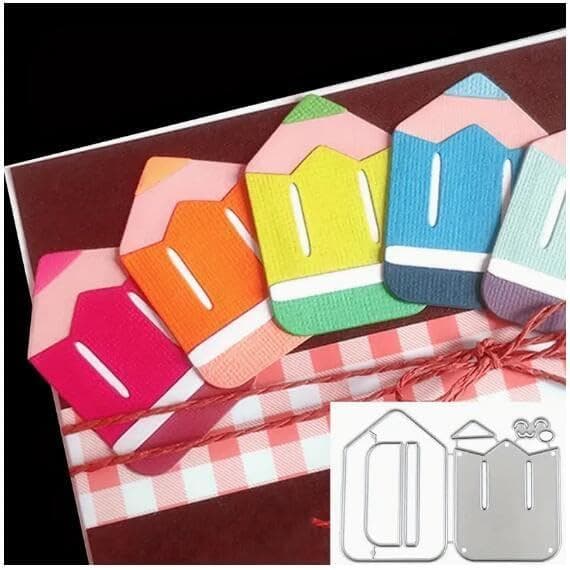 Suds&WH Cortadores de Metal para Material Escolar, Cortadores de Lápis e Caneta, Estênceis para Scrapbooking DIY, Decora