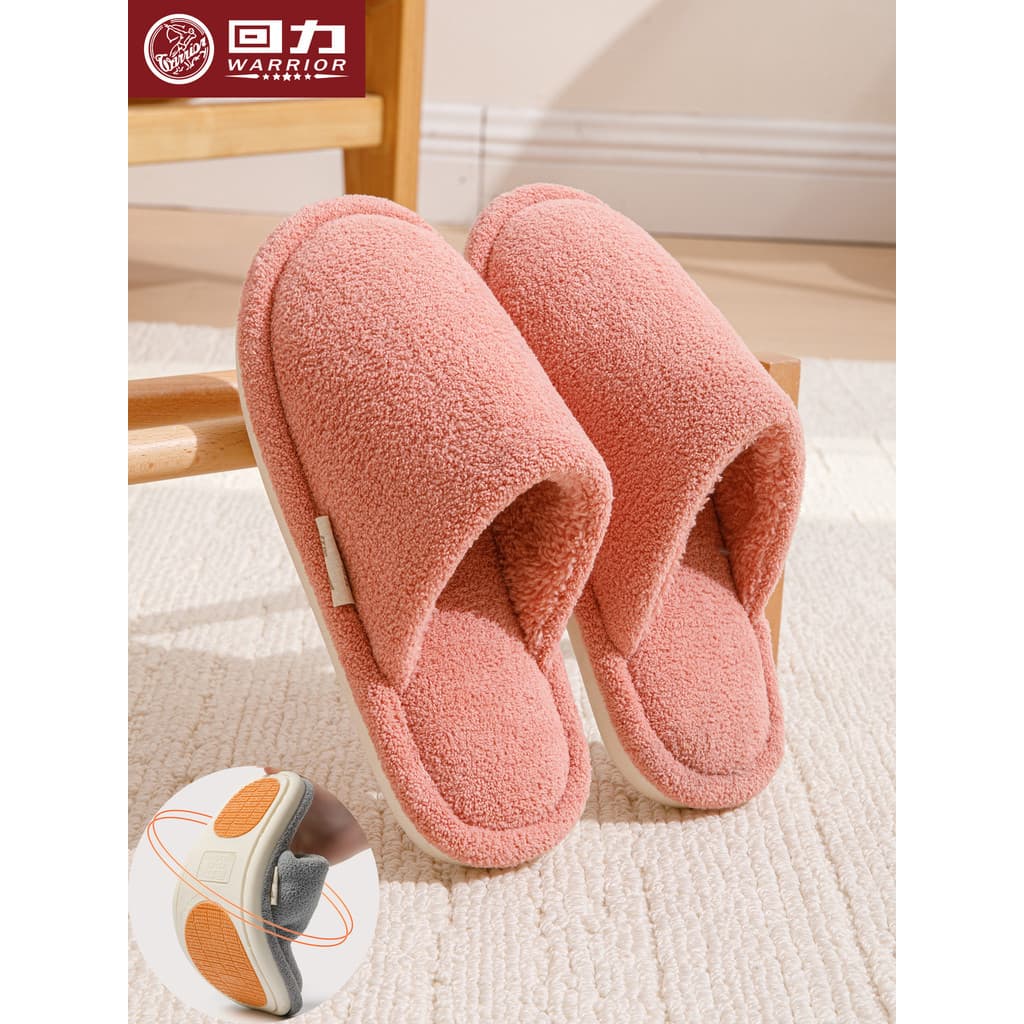 Puxar para trás chinelos de algodão feminino outono inverno antiderrapante interior quente engrossado casa interior casa