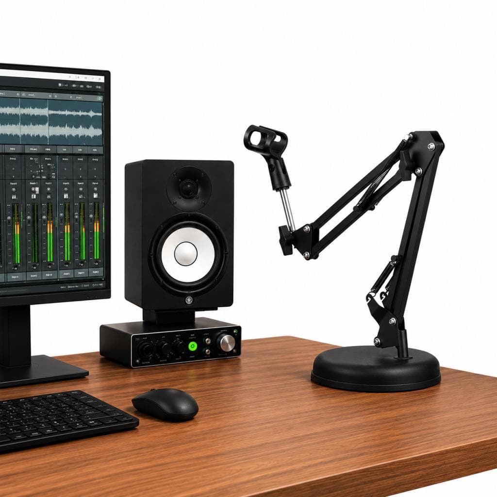 Haste,Suporte,Pedestal Articulado c/Base Redonda, p/Microfone Vocal SM58,Condensador C1,AKG,Arcano,Gamer HyperX