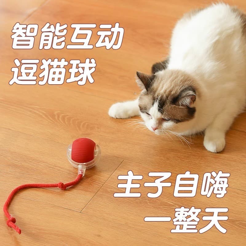 [Estoque pronto] Brinquedos para gatos Bola automática para provocar gatos Auto-feliz para aliviar o tédio Vara intelige