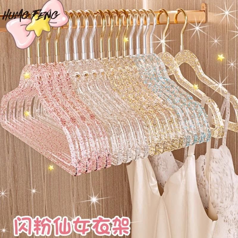Cabide de Glitter ins cabide acrílico transparente antiderrapante Rack de secagem doméstica anti-ombro canto luz suporte