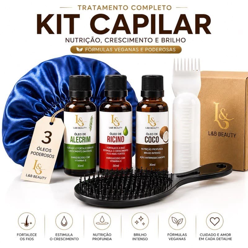 Kit Terapia Capilar Misturinha Com Óleo de Coco + Rícino + Alecrim 60ml