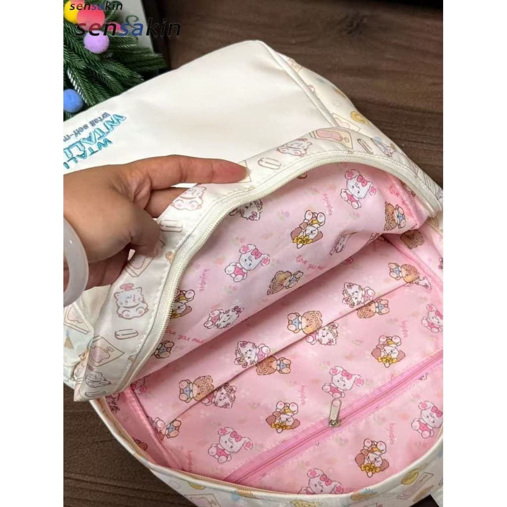 Estilo coreano mochila ins feminino grande capacidade mochila de viagem montanhismo saco leve classe saco de escola laze