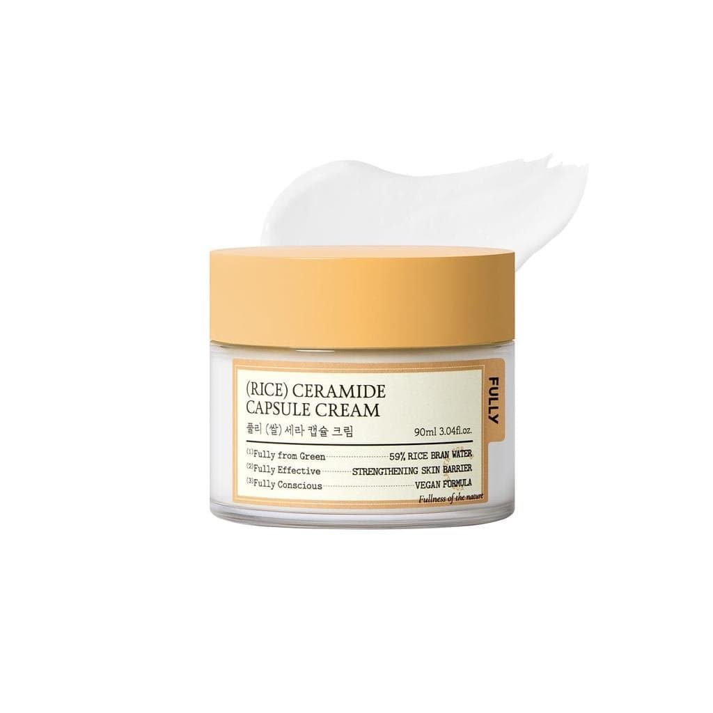CREME HIDRATANTE COM CERAMIDA DE ARROZ FULLY – Creme Facial Coreano de Hidratação Profunda com Extrato de Farelo de Arro