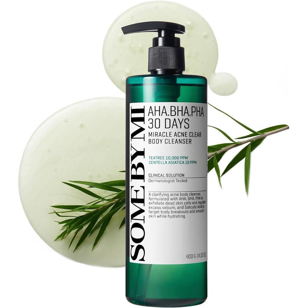 SOMEBYMIAHABHAPHA30DaysMiracleAcneClearBodyCleanser400ml - Sabonete Corporal Coreano para Acne nas Costas com Óleo de Te