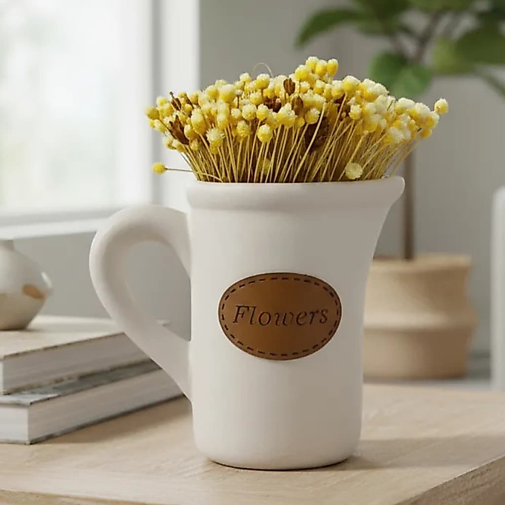 Vaso Jarro Flowers Com Flores Secas Decoração Sala Casa