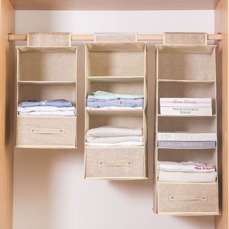 Guarda-roupa pendurado tecido armazenamento pendurado saco dormitório saco de armazenamento pendurado roupas Multi-camad