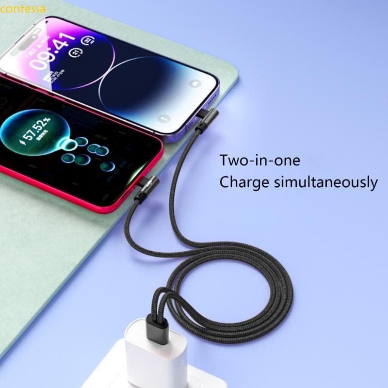 Carregamento USB C Angular contessa 2 1 Divisor 5A Fio Núcleos Cobre Rápido