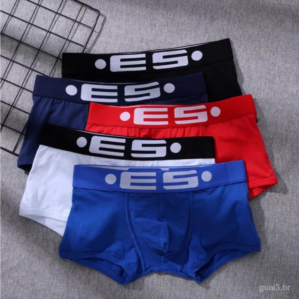 Cuecas Boxer Masculinas de Algodão, Respiráveis, Confortáveis e Macias