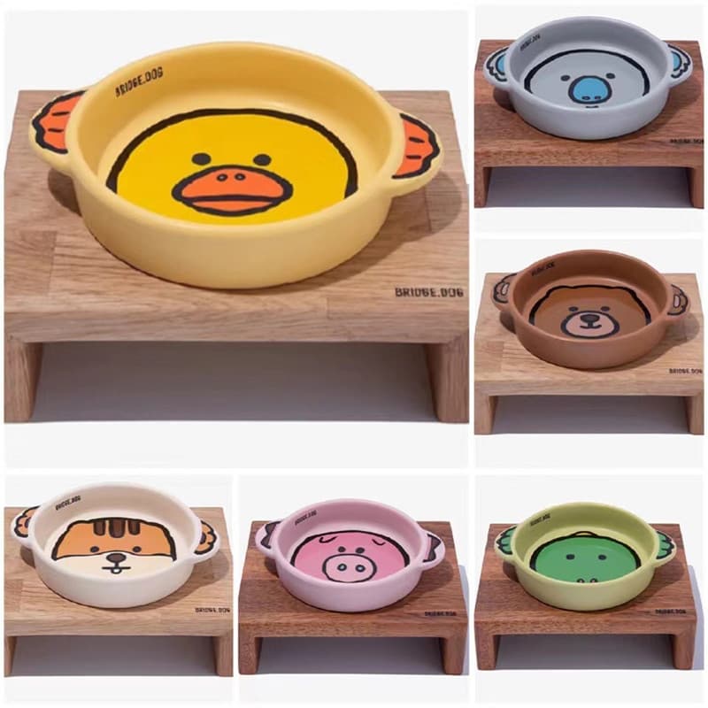Tigela para animais de estimação, tigela para comida de cachorro, tigela de cerâmica para gato, comedouro anti-derramame