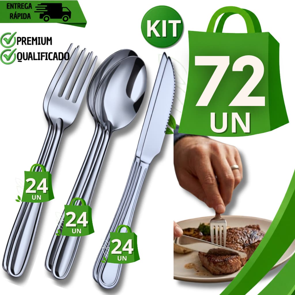 Talher Aço Inox Com Garfos Colheres Facas Mesa Para Buffet Restaurante Lanchonete Cozinha Qualidades Utensílios