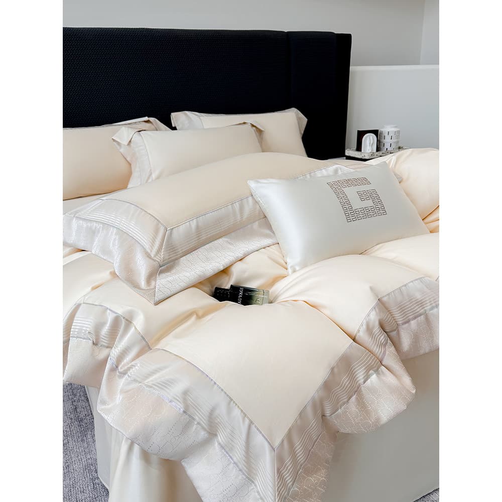 High-End 100S engrossado algodão escovado quatro peças colcha capa folha de algodão puro pelúcia algodão nu dormir luz l