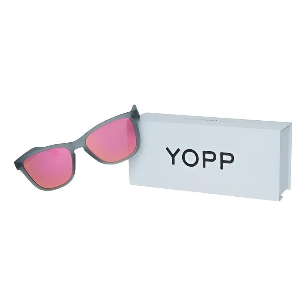 Óculos De Sol Polarizado Uv400 Mais Um Hit Cinza Transparente Lente Rosa