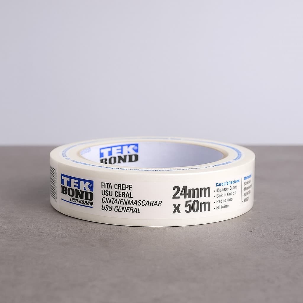 Fita Crepe 24mm x 50m Uso Geral Branca Cola – TekBond