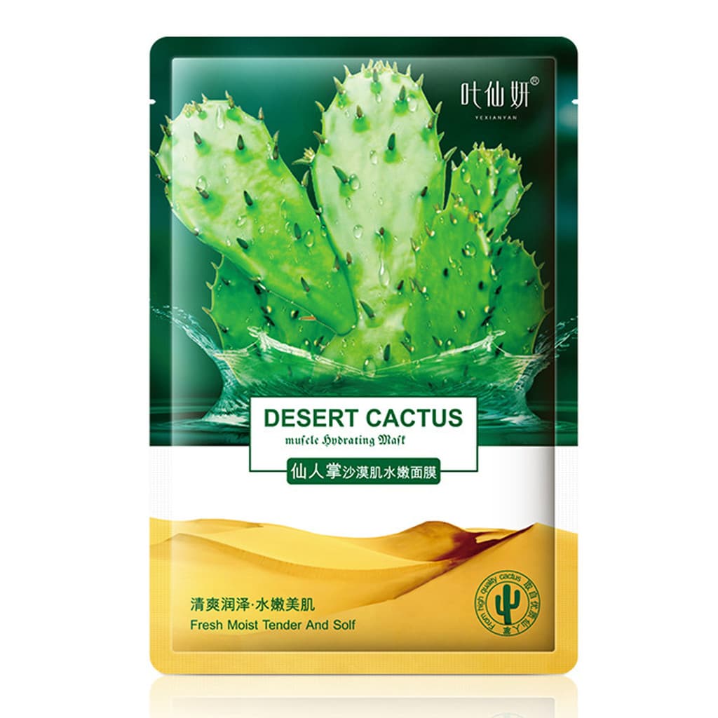 Ye Xianyan Cactus Desert Skin Máscara Hidratante 25g Cabelo 20 Peças Hidratante Hidratante Nutritivo Iluminador Calmante